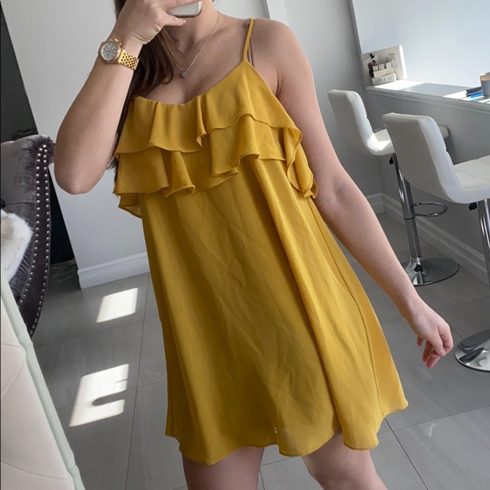 Yellow Ruffle Dress - Picture 2 of 6